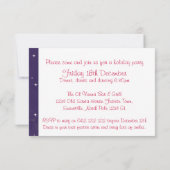 宝物がきらきらと輝くパーティー招待状 赤と青 招待状 (裏面)