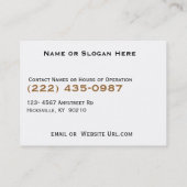 宝物の旧式なトランク 名刺 (裏面)