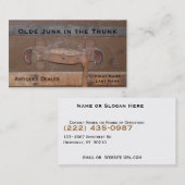 宝物の骨董屋のヴィンテージのトランク 名刺 (正面/裏面)