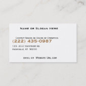 宝物の骨董屋のヴィンテージのトランク 名刺 (裏面)