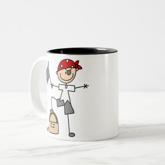 宝物マグを持つ海賊 ツートーンマグカップ (正面左)