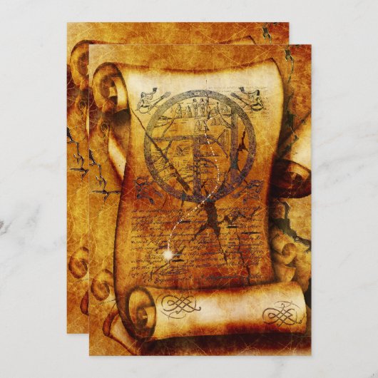 宝物図古代巻の誕生日 招待状 (正面/裏面)