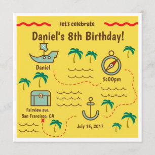 宝物地図誕生日招待状 招待状