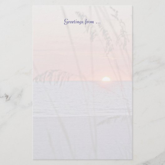 宝物島の日没の文房具 便箋 (正面)