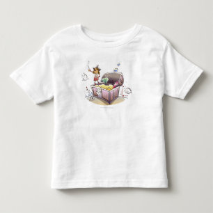 宝物箱に立っているメスの海賊 トドラーTシャツ
