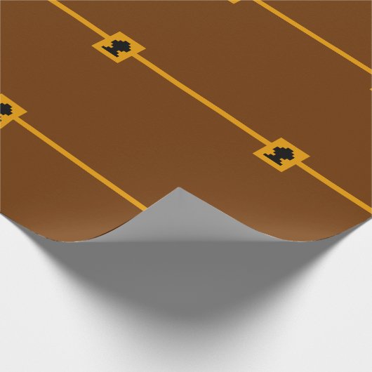 宝物箱ピクセル芸術のギフト用包装紙-金ゴールド ラッピングペーパー (角)