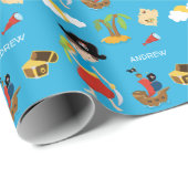 宝物、オウム、名の少年の海賊 ラッピングペーパー (ロールコーナー)