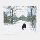 宝物 – Black Dog Art - Black Lab フリースブランケット (正面(横))