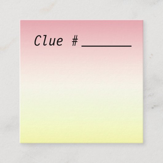 宝狩りパーティー2.5インチx 2.5インチ用の手がかりカード エンクロージャーカード (正面)