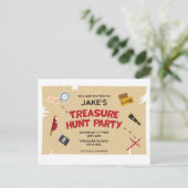 宝狩り誕生日パーティーの招待状 ポストカード (スタンド正面)