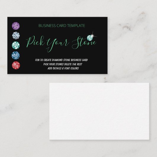 宝石おもしろいダイヤモンドラインストーン 名刺 (正面/裏面)