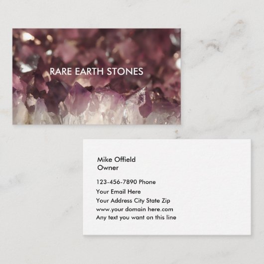 宝石および石の名刺 名刺 (正面/裏面)