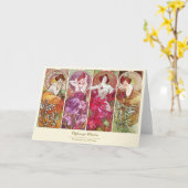 宝石および花のアルフォンス島のミュシャ カード (黄色い花)