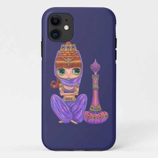 宝石が付いている紫色の魔神そして魔法のボトル Case-Mate iPhoneケース (裏面)