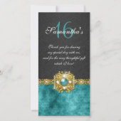 宝石きらきら光るダイヤモンドパールダマスク サンキューカード (正面)