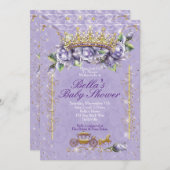 宝石きらきら光るフローラベビーシャワー招待状 招待状 (正面/裏面)
