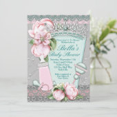 宝石きらきら光るフローラベビーシャワー招待状 招待状 (スタンド正面)