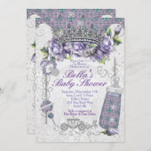 宝石きらきら光るフローラベビーシャワー招待状 招待状 (正面/裏面)