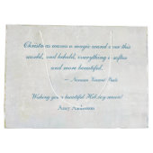 宝石きらめくティール（緑がかった色）とシルバーパーソナライズされた ラージペーパーバッグ (裏面)