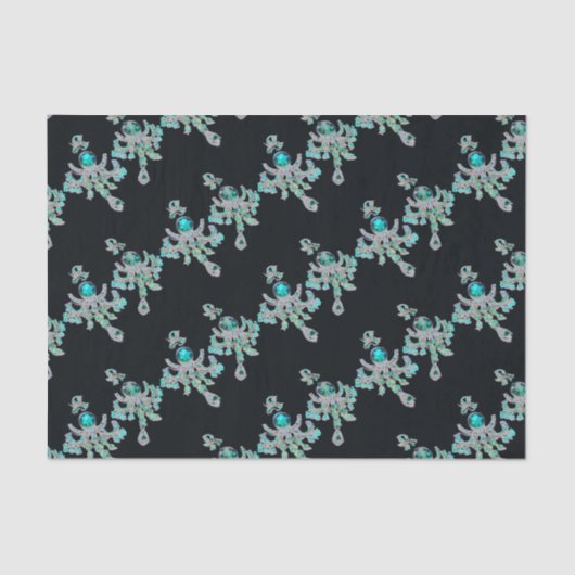 宝石できらめく飾られた切り離 薄葉紙 (正面)