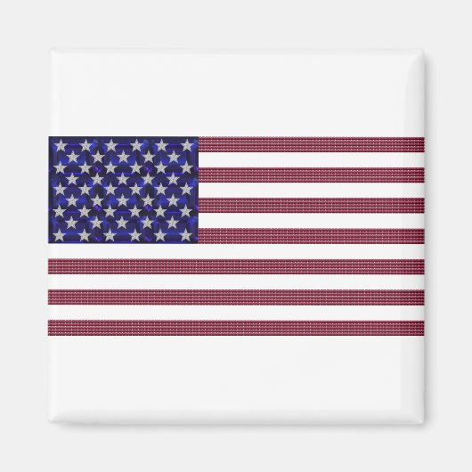 宝石で作られたアメリカ国旗 マグネット (正面)