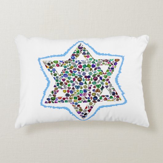 宝石で作られたダビデの星 アクセントクッション (正面)