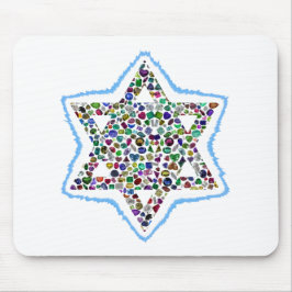 宝石で作られたデイビッド・スター マウスパッド