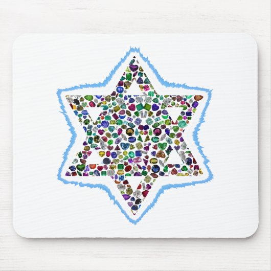 宝石で作られたデイビッド・スター マウスパッド (正面)