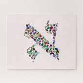 宝石で作られたヘブライ語の手紙ALEF ジグソーパズル (横)