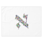 宝石で作られたヘブライ語の手紙ALEF テーブルクロス (正面(横))