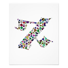 宝石で作られたヘブライ語の手紙ALEF フォトプリント           