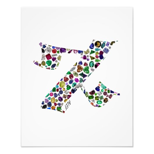 宝石で作られたヘブライ語の手紙ALEF フォトプリント            (正面)