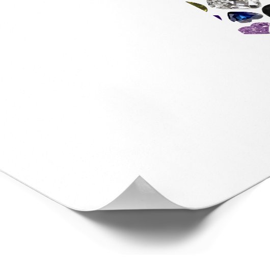 宝石で作られたヘブライ語の手紙ALEF ポスター (角)