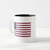 宝石で作られた米国国旗 ツートーンマグカップ (正面左)