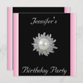 宝石で自分の黒を作成招待状 招待状 (正面/裏面)