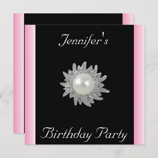 宝石で自分の黒を作成招待状 招待状 (正面/裏面)