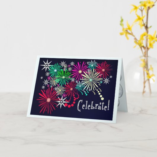 宝石で飾られたお祝い(誕生日カード) カード (黄色い花)