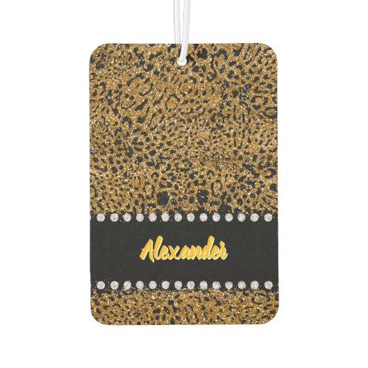 宝石で飾られたアクセントを持つギリはっきりしたンジャガープリント カーエアーフレッシュナー (裏面)