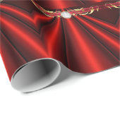 宝石で飾られたアールデコの赤の休日 ラッピングペーパー (ロールコーナー)