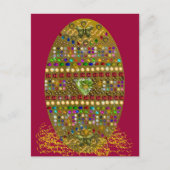宝石で飾られたイースターエッグ シーズンポストカード (正面)