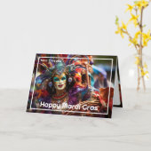 💚💜💛宝石で飾られたエレガンス:マルディグラススプレンダー カード (黄色い花)