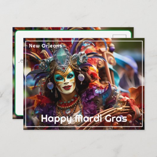 💚💜💛宝石で飾られたエレガンス:マルディグラススプレンダー ポストカード (正面/裏面)