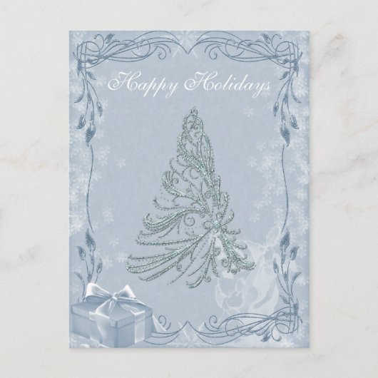 宝石で飾られたクリスマスツリーの郵便はがき シーズンポストカード (正面)
