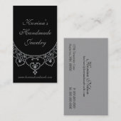 宝石で飾られたグラムビジネスカード、シルバー 名刺 (正面/裏面)