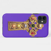 宝石で飾られたケルト族のキリスト教のiPhone 5の場合の紫色 Case-Mate iPhoneケース (裏面(横))