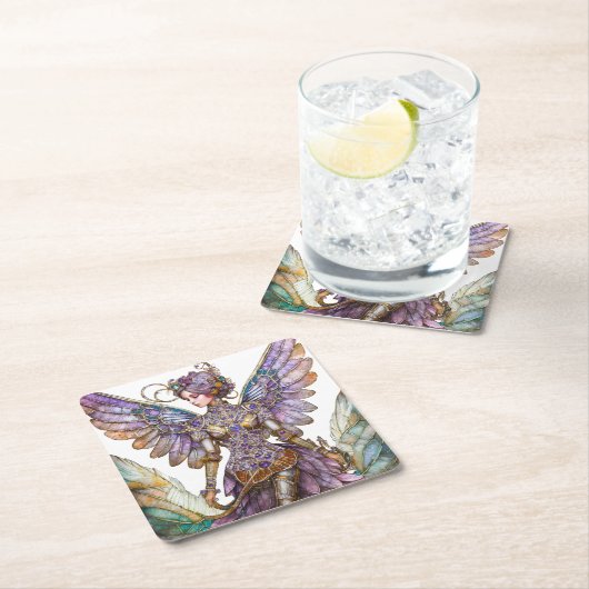 宝石で飾られたシュガープラムの妖精 スクエアペーパーコースター (インサイチュ)