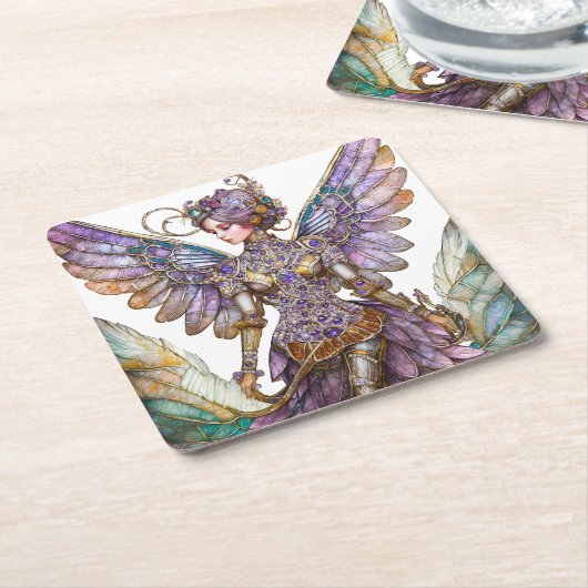 宝石で飾られたシュガープラムの妖精 スクエアペーパーコースター (アングル)