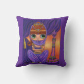 宝石で飾られたジェニー女の子の紫と魔法ボトル クッション (裏面)