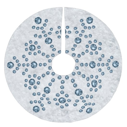 宝石で飾られたスノーフレーク・ツリースカート ブラッシュドポリエステルツリースカート (正面)