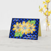 宝石で飾られたデイジー(誕生日カード) カード (黄色い花)